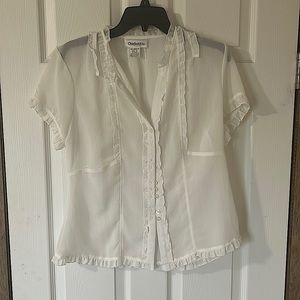 Sheer button down shirt